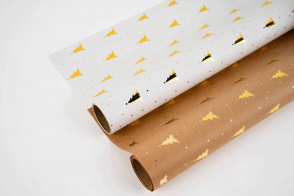 Hot-stamped gift wrapping paper