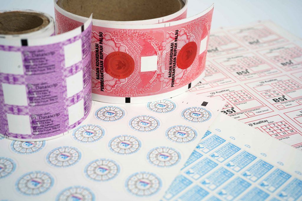 Example of a security seal label