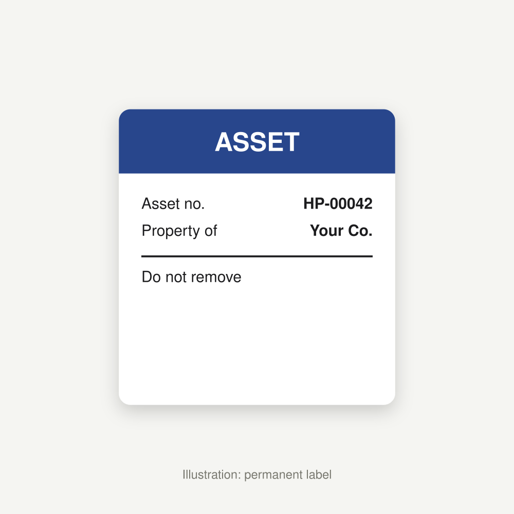 Illustration of a permanent label