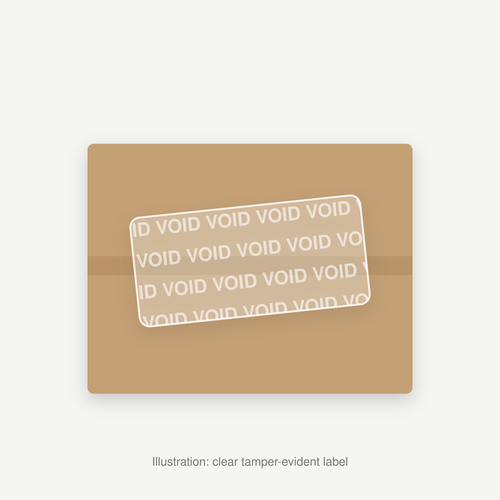 Illustration of a clear tamper-evident label
