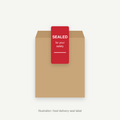 Illustration of a food delivery seal label