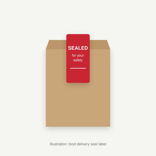 Illustration of a food delivery seal label