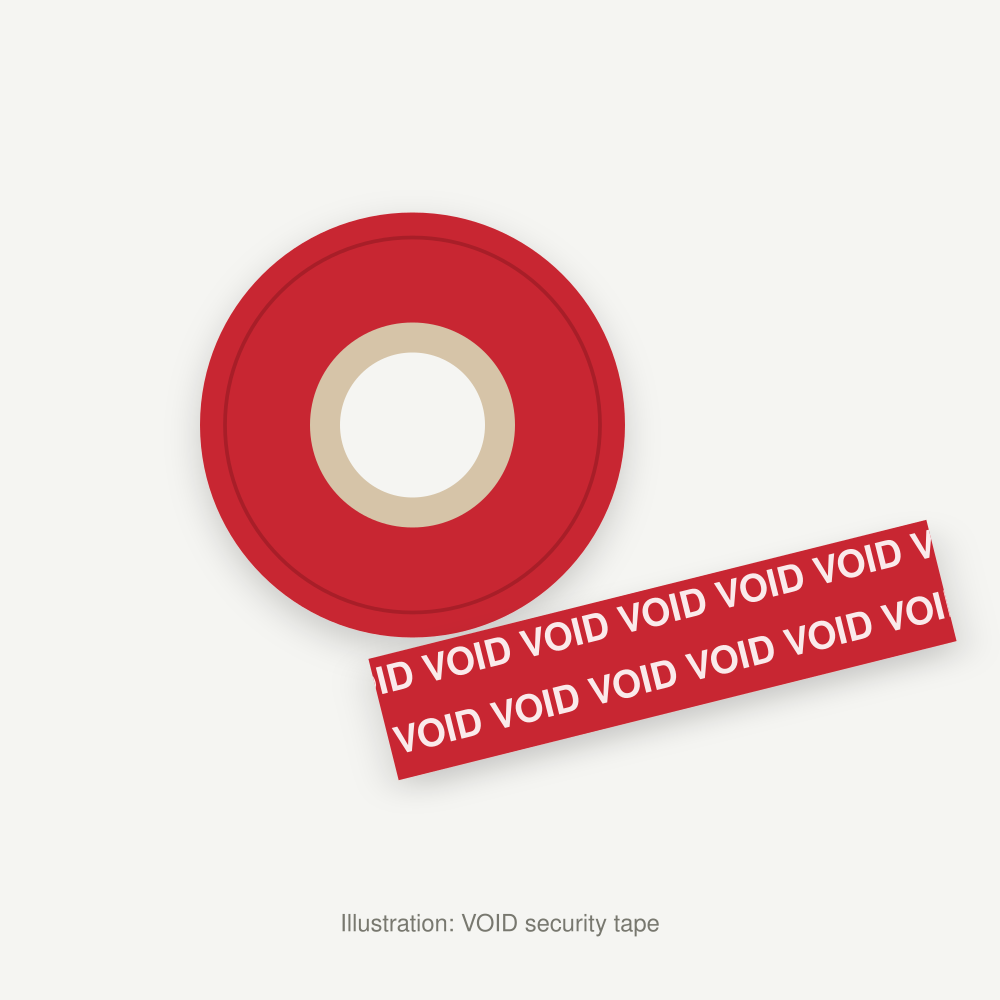 Illustration of VOID security tape