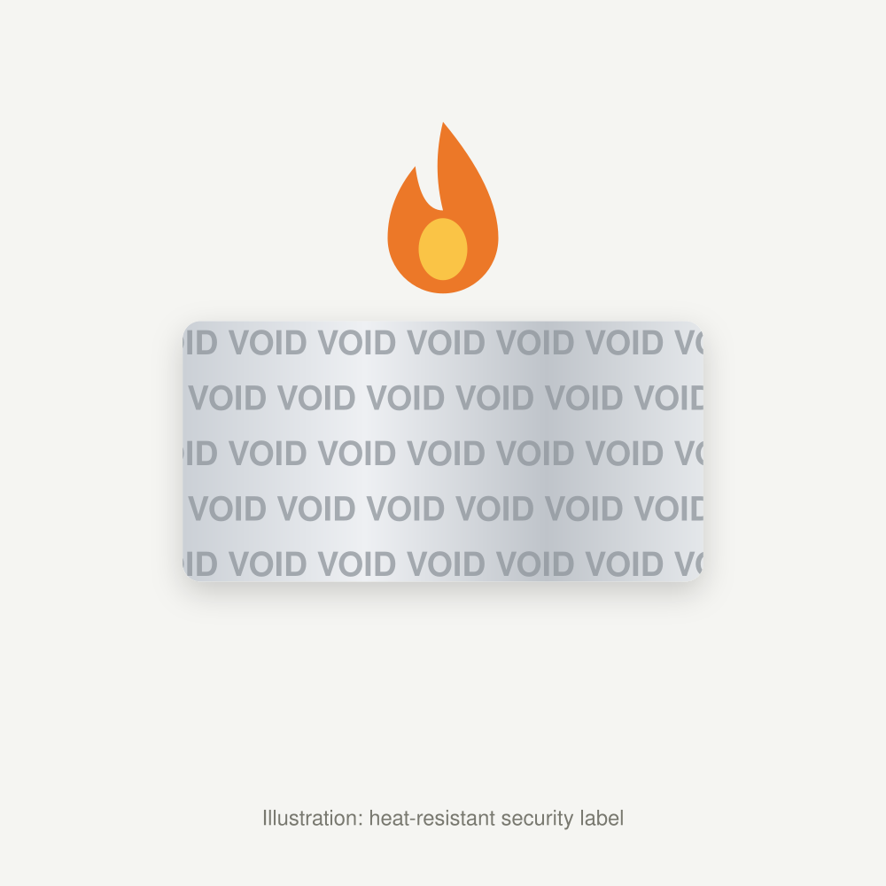 Illustration of a heat-resistant security label