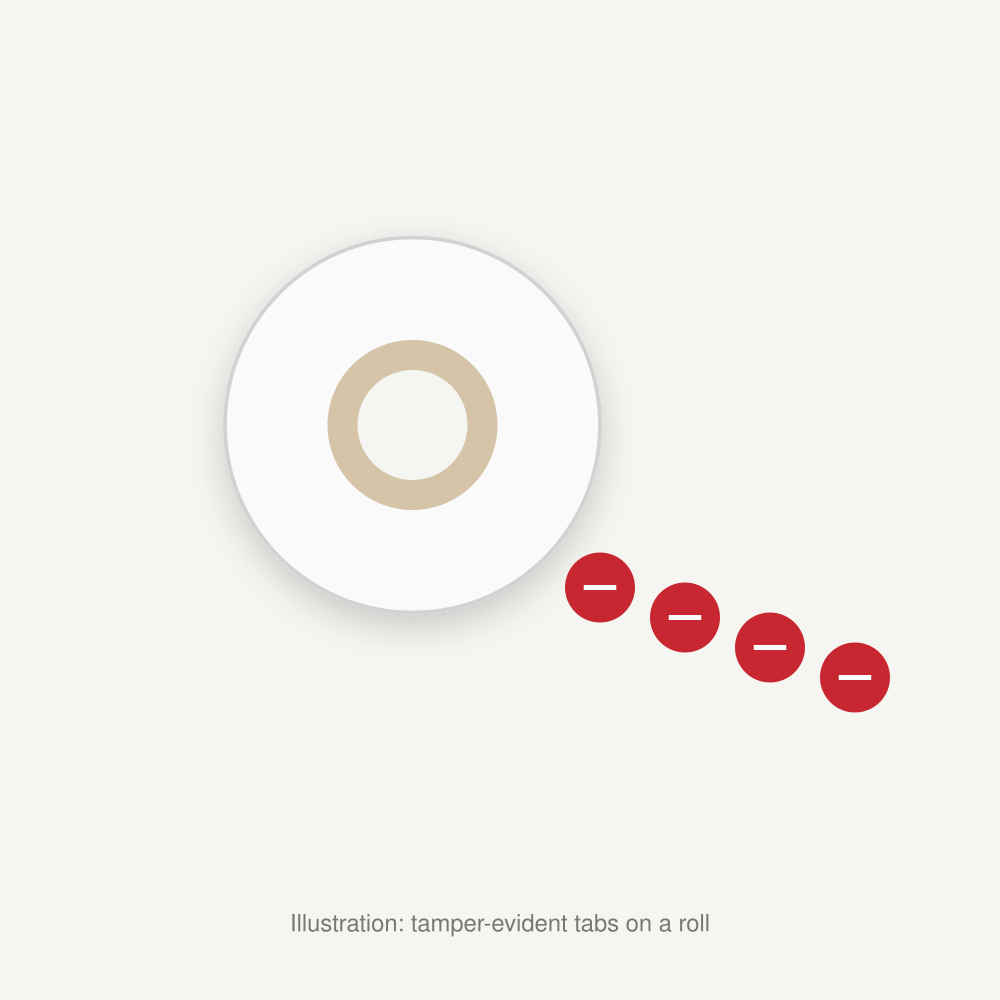 Illustration of tamper-evident tabs