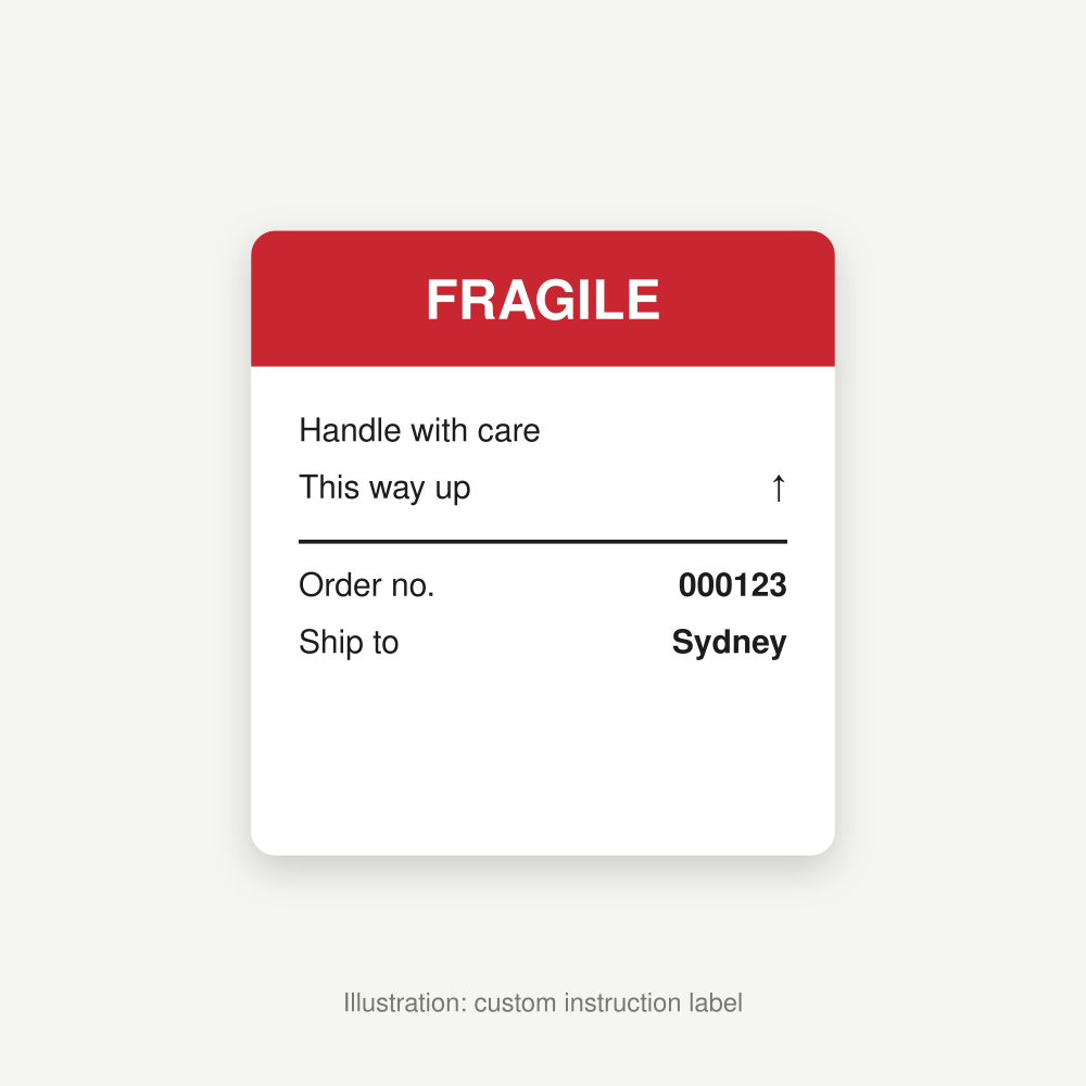 Illustration of a custom instruction label