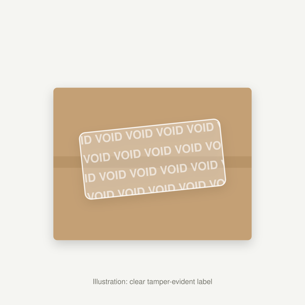 Illustration of a clear tamper-evident label