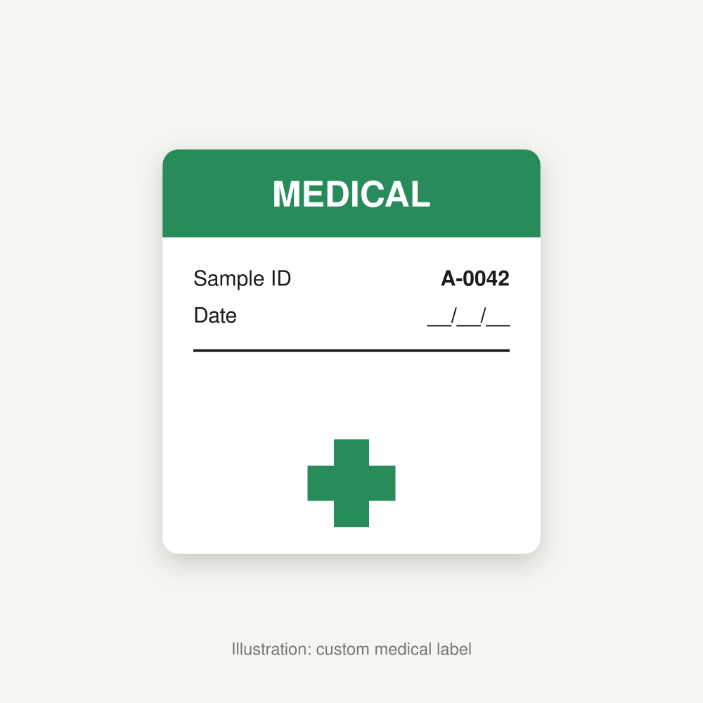 Illustration of a custom medical label